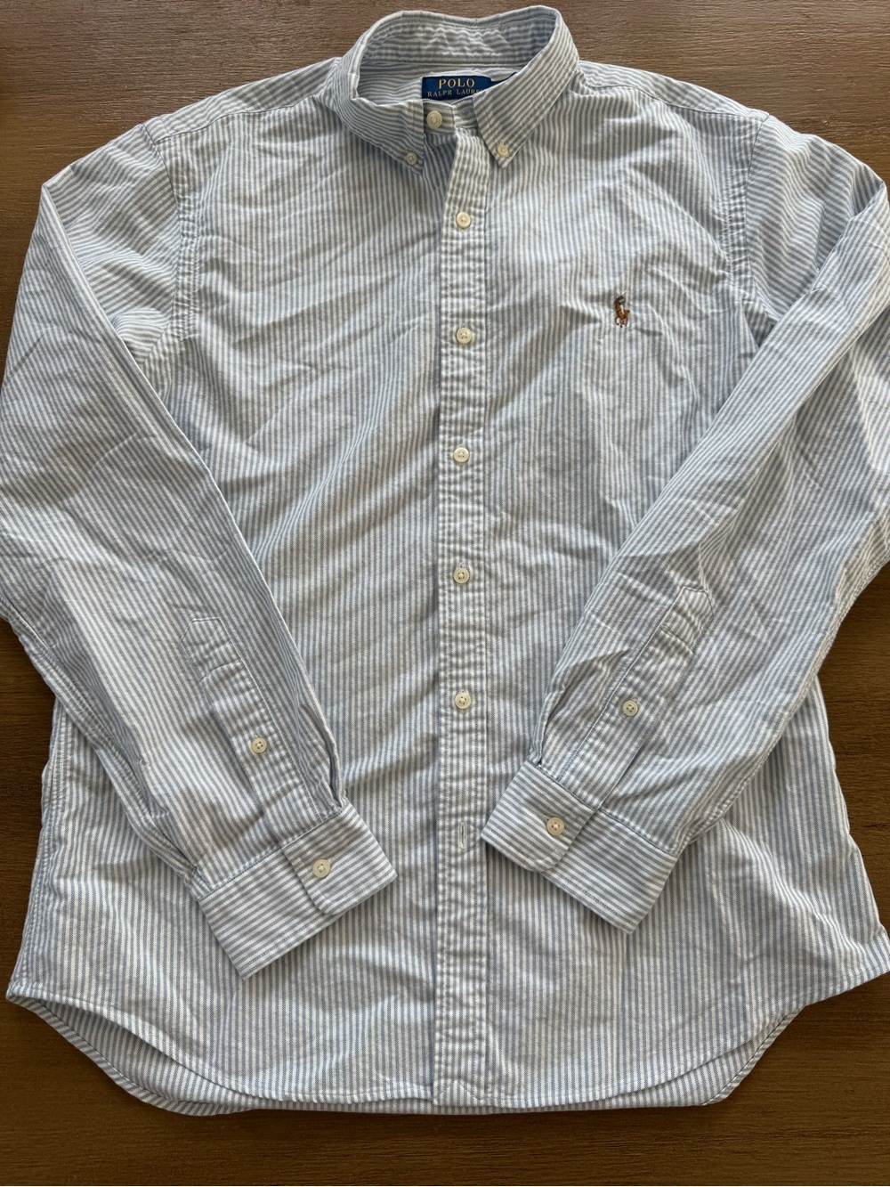Polo by Ralph Lauren Light Blue & White Striped Button-Down Shirt